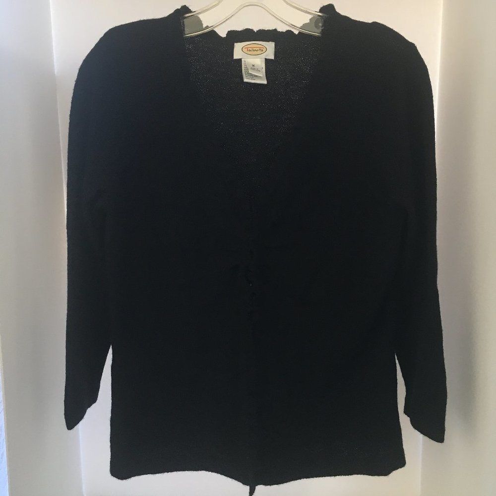 Vintage Talbots Women’s Sweater Cardigan M Black Long Sleeve